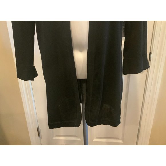 Exclusively Misook Black, Blue, & Green Colorblock Open Cardigan, Size XS - Picture 3 of 7